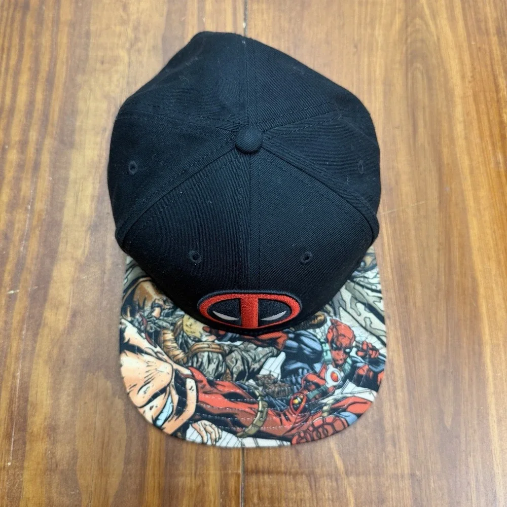 Bioworld Marvel Deadpool Adult Size Comic Bill Brim Snapback Hat Cap